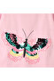 Crew Neck Short Sleeves T-shirt with Butterfly Sequin Detail - 4