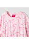 Round Neck Long Sleeves Knee Length Dress with Barbie Print - 3