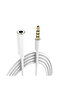 1 Meter 4 Nodes Aux Extension Cable 3.5mm Stereo Male to Female Headphone Audio Extension Cable with Microphone Support - 3
