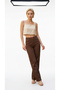 Valerie Bitter Brown Lycra High Waist Wide Leg High Quality Palazzo Jean - 4