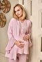New Season Pink Summer Special Design Flounce Sleeves Maternity Pajama Set with Breastfeeding Feature - 6