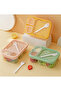 Bento Lunch Box Kids Sustainable Bento Box Leakproof Lunch Food Containers with 3 Compartments Kids Stackable Lunch Box for School Trvael Microwave Dishwasher Safe - 6