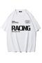 Unisex Oversize Racing Motorcycle Club T-Shirt (White)