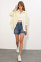 Women's Striped Oversize Shirt 20293 - Yellow - 2
