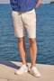 Men's elastic waist muslin shorts - ecru - 3