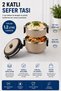 2-Tier 1.2 Liter Stainless Steel Lunch Box with Leak-Proof Lid Food Carrying Container Bento Lunch Box 304 - 3