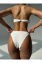 Asymmetrical Bikini and Pareo Set with Gold Accessory Detail - 3