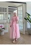 Women's Thin Modal Fabric Ruffle Detailed Lined Full Length Hijab Dress - 3