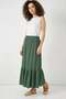 Women's Ruffled Hem Emerald Green Skirt