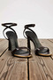 Women's Thin Heeled Shoes Patent Leather Gold Detailed Round Toe Stylish Evening Model Daily Comfortable