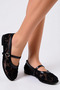 Women's Mary Jane Ballet Shoes Bead Embellished Textile Structure Flat Heels Comfortable Cut Daily Modern - 3