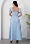 Square Neckline Shoulder and Skirt Ruffle Dress Grs4052 - 7