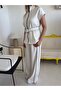 Ecru Ribbed Short Sleeve Tracksuit Set - 6