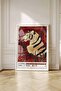 Tiger Painting Red Bamboo Forest – Nishiki Embroidery Art Poster – White Framed
