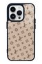 iPhone 14 Pro Dark Cream Lv Design Glossy Phone Case
