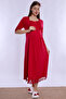 Short Sleeve Cotton Maternity Nightgown with Nursing Features Effortt - Cherry - 3