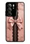 Realme C75 Glossy Phone Case with Pink Lace Bow Design