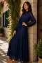 Emprime Buttoned Hijab Dress A3001 Navy Blue - 3