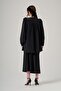 3011 Ruffled Collar Shirt with Ruffle Detail Black - 4