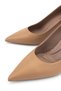 Women's Genuine Leather Beige Heeled Shoes - 3