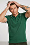 Men's Casual Short Sleeve Slim Fit Green Polo Collar T-Shirt - 3