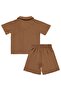 Holiday Collar Capri Set for 2-5 Years - Brown - 2