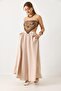 Women's Long Skirt with Side Zipper Pockets Beige - 2