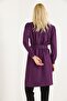 Aerobin tunic with dominant collar and belt - plum - 5