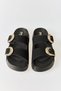Comfortable Sole Double Buckle Open Front Slippers Black - 3