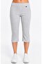 Women's Light Gray Melange Capri Sweatpants K-225