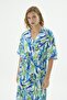 Women's V-Neck Off-Shoulder Patterned Long Dress C5T2N512 - 2