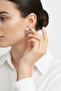 White Color Modern Multi-Ring Look Brass Women's Earrings - 3