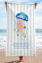 100% Cotton 4 Layer Muslin Beach Towel - Mint Jellyfish - 4