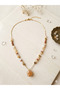 Round Cut Citrine Cylinder Cut Star Stone in Gold Color Steel Chain Natural Stone Citrine Women's Necklace - 3