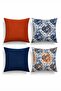 Ikat Patterned 4-Piece Throw Pillow Cover Set - 3