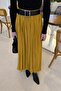 Kraşlı Hijab Skirt Mustard Yellow - 3