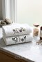 100% Cotton Embroidered Design Flower & Leaf Pattern Hand and Face Towel 50X90 cm Set of 2 - 3
