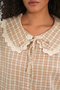 Women's Lace Collar Plaid Shirt 1507 - Mink - 5