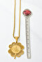 Gold Color Stainless Steel Necklace with Evil Eye Verse & Ottoman Monogram Clover Design and Twisted Chain - 4