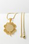 Gold Color Ayetel Kürsi & Ottoman Emblem Clover Design Italian Stainless Steel Necklace - 8