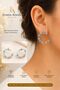Funda Ayhan Blue Opal Stone Gold Color Open Ring Women's Earrings – Elegant and Modern Design
