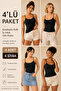 Women's 95% Cotton Strapless Padded 4-Piece Basic Undershirt - Flexible & Comfortable 4-Piece Bra Singlet
