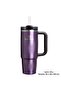Quencher ®   H2.0 Fluted Tumbler Thermos Cup with Straw 0.89 Lt Flask with Straw Purple - 4