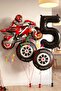 Motorcycle Themed 1 Year Old Foil Balloon Set 4 Piece Motorcycle Birthday Set - 2