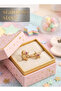 Brass Zircon Stone Star Model Gold Color Children's Earrings - 2