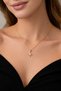 Women's Gold Color Zircon Stone Pole Star Necklace - 4