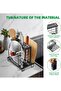 Universal Knife Block Holder, Kitchen Knife Holder Storage Organizer, Kitchen Utensils Holder, Cutting Board Rack, Pot Pan Lid Holder with Non-Slip Pad for Counter, Cabinet - 6