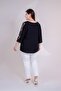 Women's Plus Size V-Neck Blouse with Sleeve Detail - 7