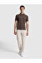 Dark Brown Slim Fit Zippered Polo Collar T-Shirt 50321152-Vr084 - 4