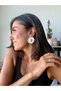 Gold White Enamel Sunflower Antiallergic Non-Tarnish Ultra Light Earrings - 2